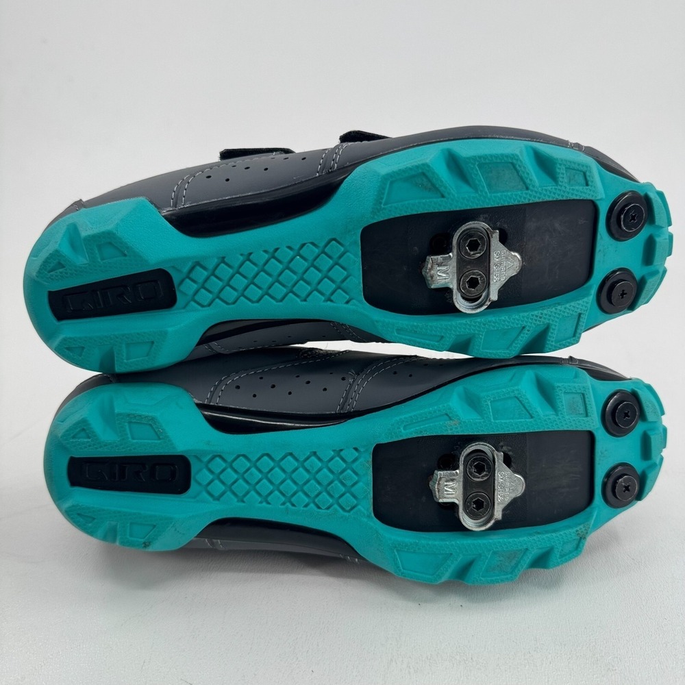 Giro Riela RII Cycling Shoes WOMENS Gray Blue Hook & Loop Close SIZE 8.5 - Picture 8 of 16
